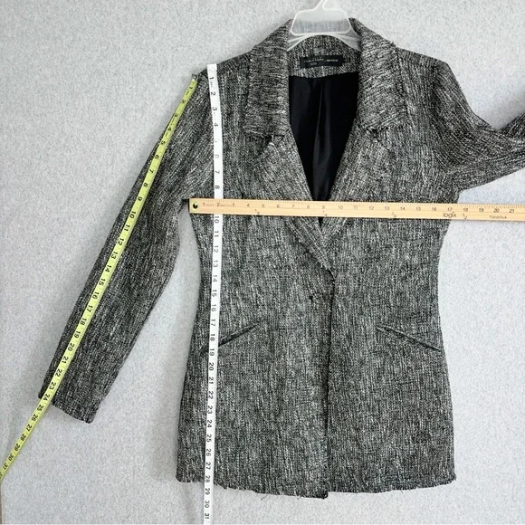 House of Harlow X Revolve Jacket Womens Small Black White Silver Blazer Holiday